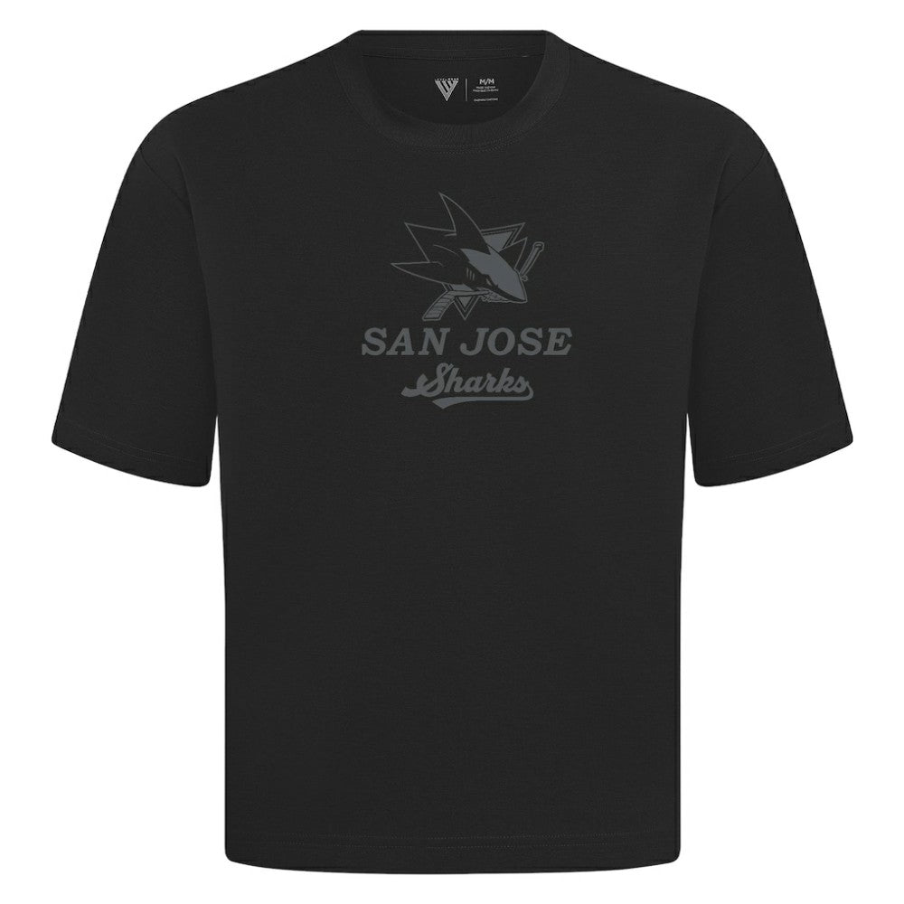 San Jose Sharks Levelwear Shadow Surge Luxe Signature Knit T-Shirt - Black T-shirts