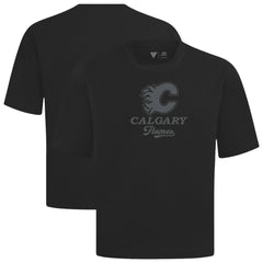 Calgary Flames Levelwear Shadow Surge Luxe Signature Knit T-Shirt - Black T-shirts