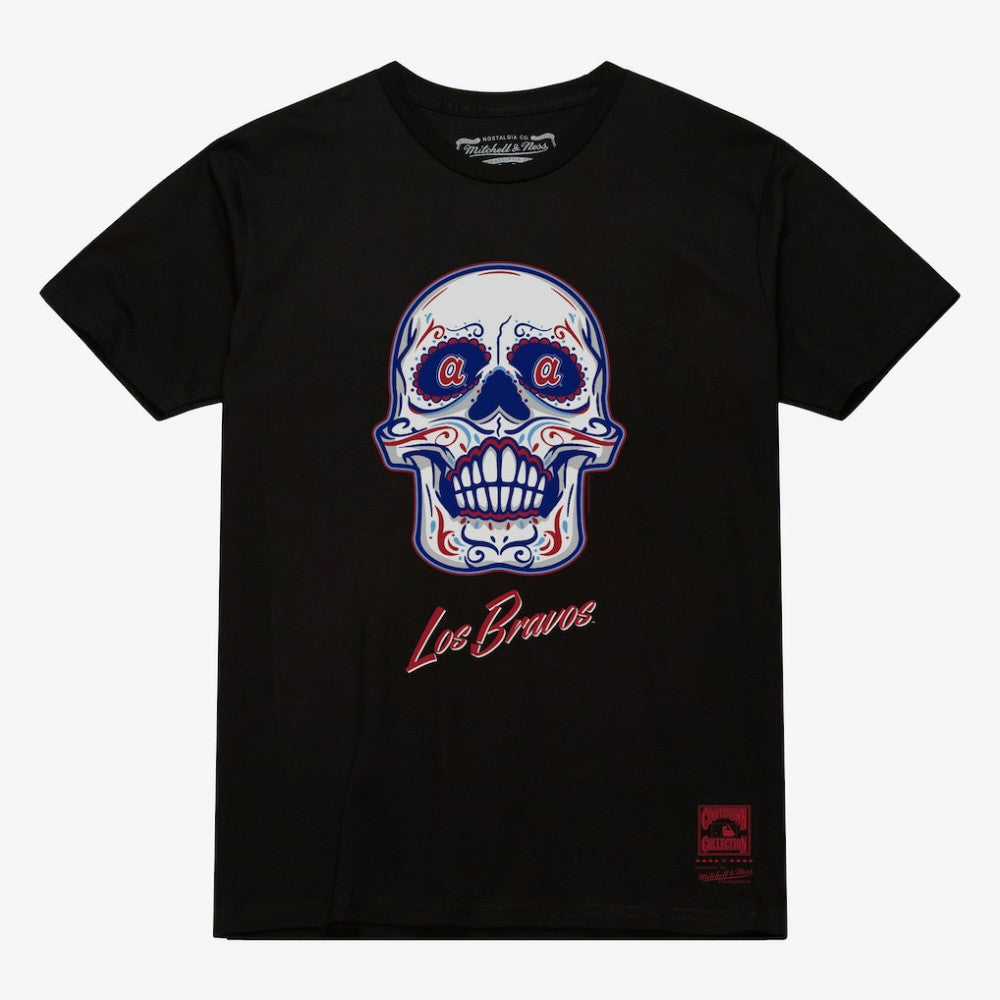 Atlanta Braves Women's Sugar Skull Boxy T-Shirt Black