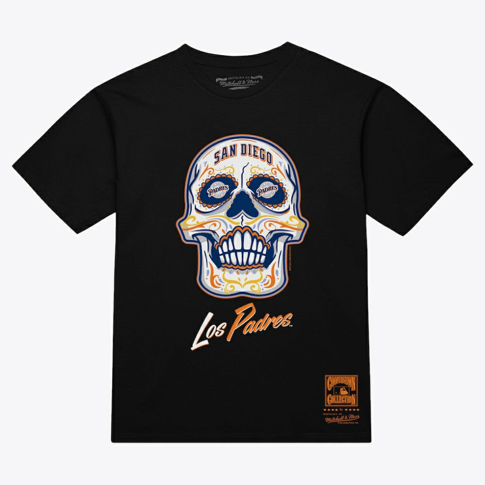 San Diego Padres Women's Sugar Skull Boxy T-Shirt Black
