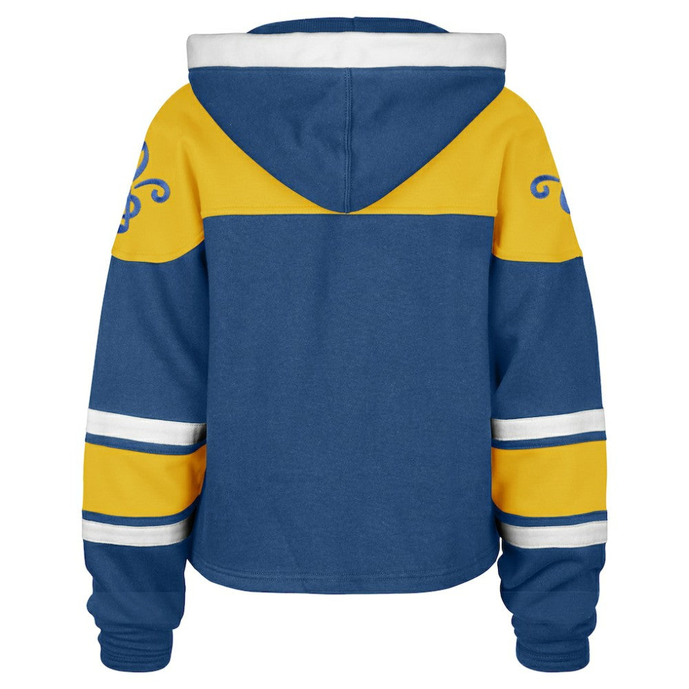 St. Louis Blues '47 Women's Cropped Lacer Hoodie - Blue Hoodies