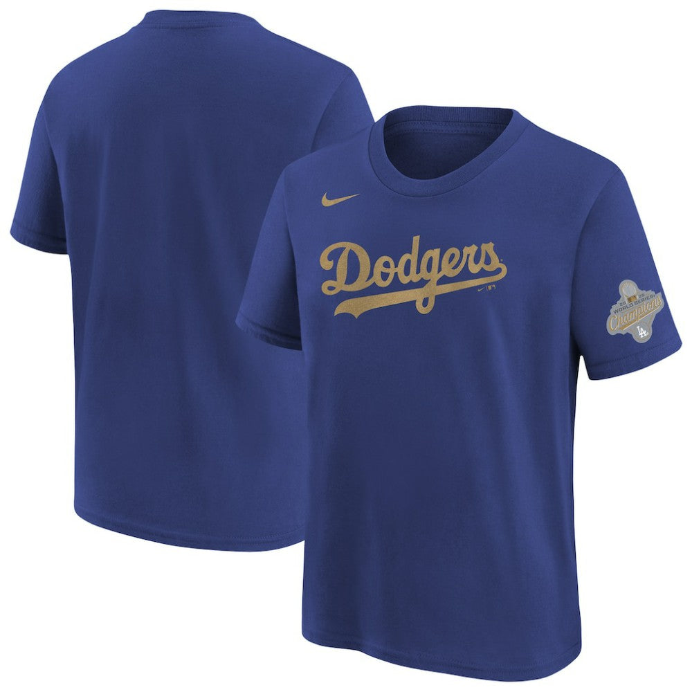 Los Angeles Dodgers Youth 2026 Gold Collection Wordmark T-Shirt Royal