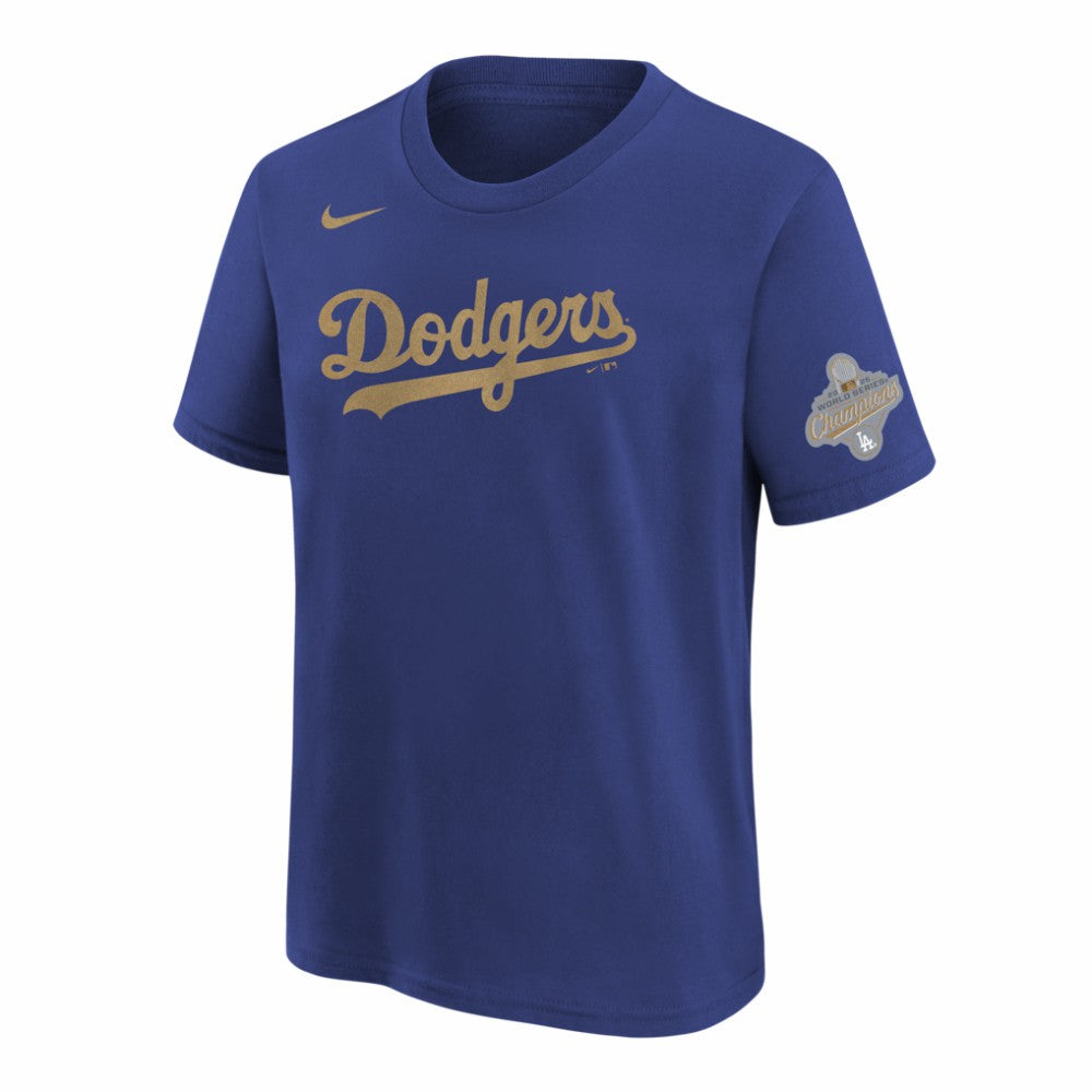 Los Angeles Dodgers Youth 2026 Gold Collection Wordmark T-Shirt Royal