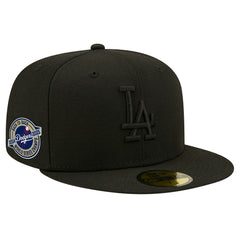 Los Angeles Dodgers 2024/25 Back to Back Champions Circle Side Patch Fitted 59FIFTY Hat Black