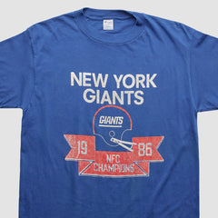 New York Giants Champion 1986 T-shirt - Blue Vintage sale