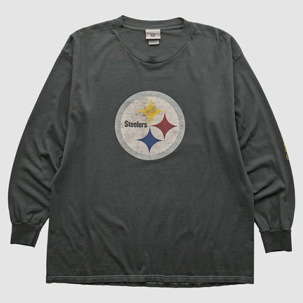 Pittsburgh Steelers NFL 2000s Long Sleeve T-shirt - Charcoal Vintage sale