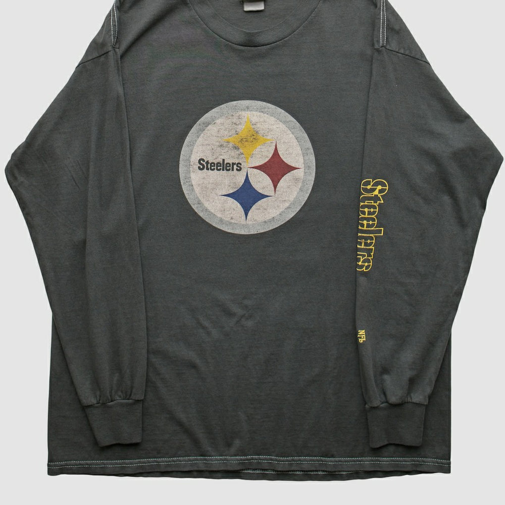 Pittsburgh Steelers NFL 2000s Long Sleeve T-shirt - Charcoal Vintage sale