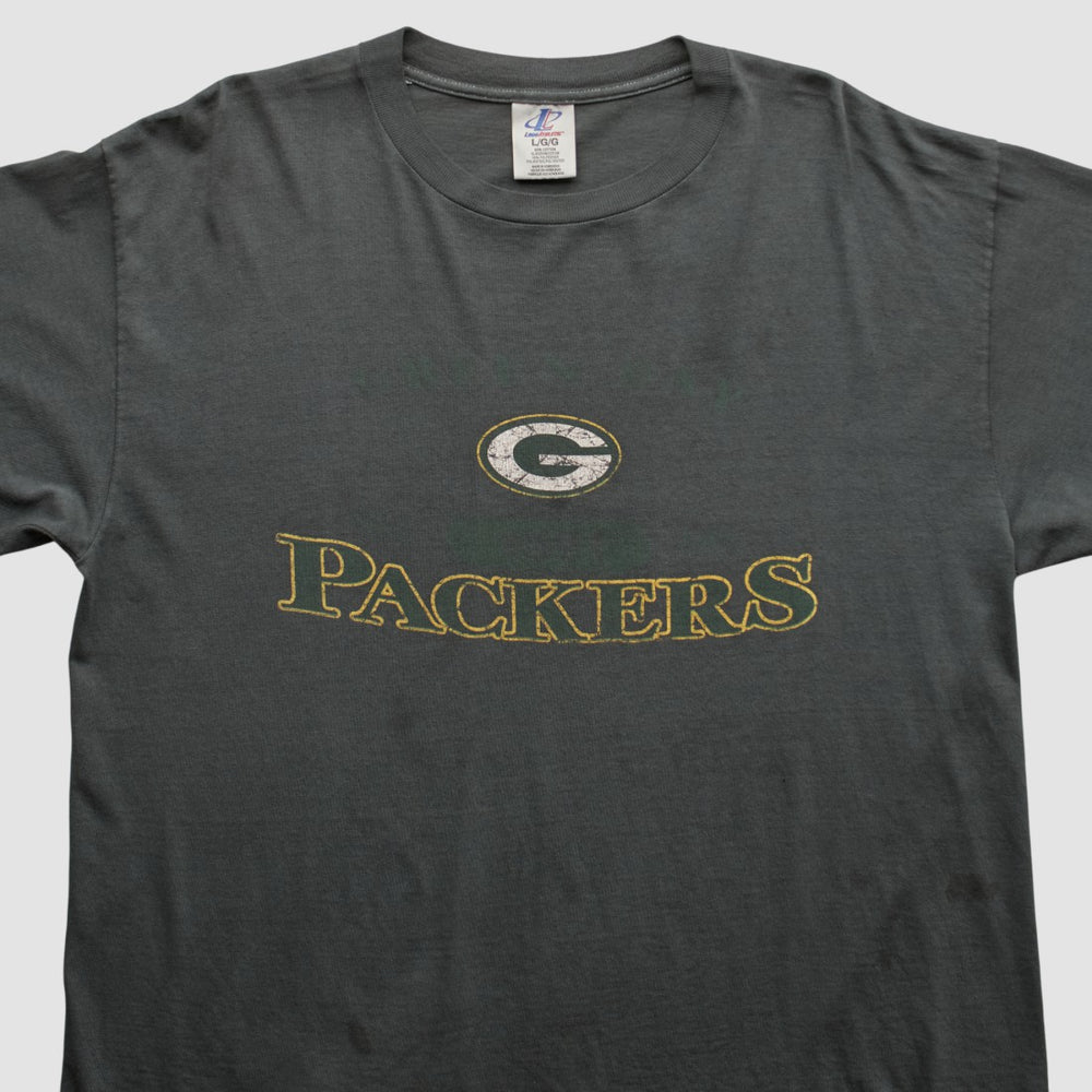 Green Bay Packers Logo Athletic 2000s Long Sleeve T-shirt - Charcoal Vintage cheap