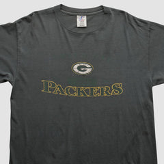 Green Bay Packers Logo Athletic 2000s Long Sleeve T-shirt - Charcoal Vintage cheap