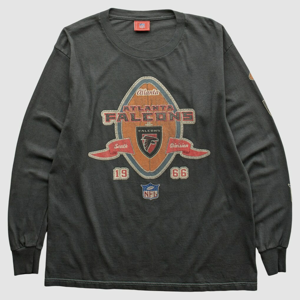 Atlanta Falcons NFL 2000s Long Sleeve T-shirt - Charcoal Vintage online