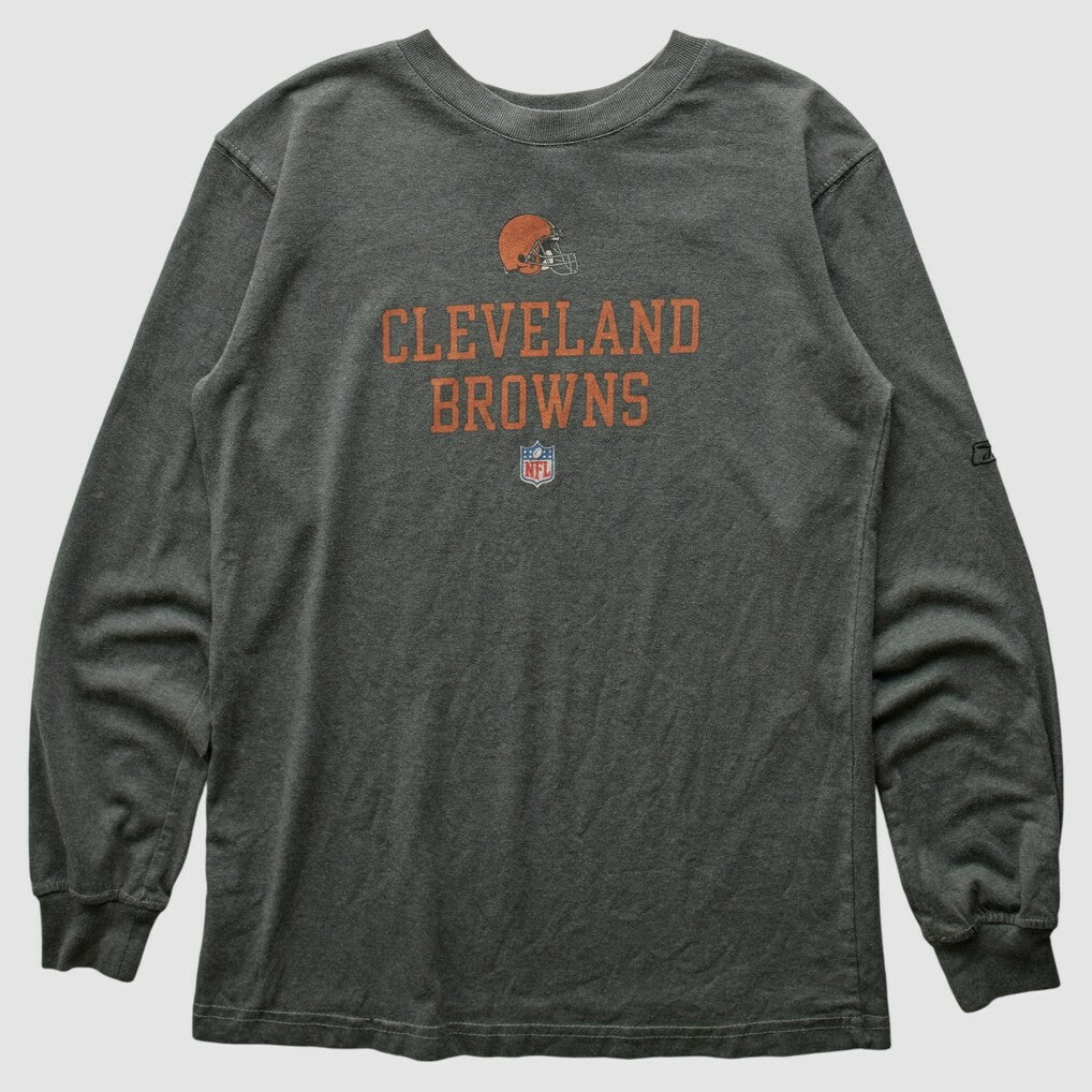 Cleveland Browns Reebok 2000s Long Sleeve T-shirt - Gray Vintage discount