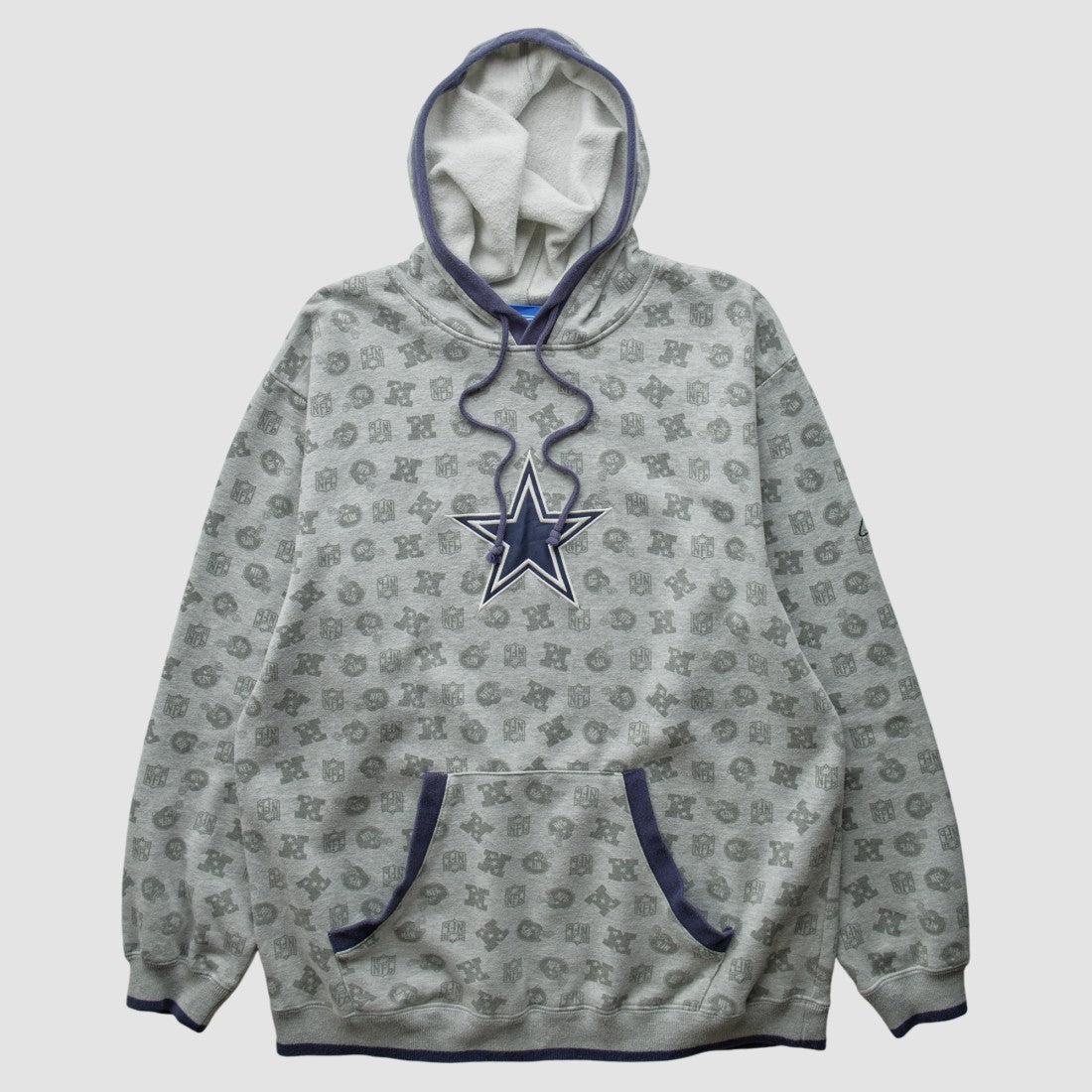 Denver Broncos Reebok 2010s Hooded Pullover Sweatshirt - Heather Gray Vintage on sale