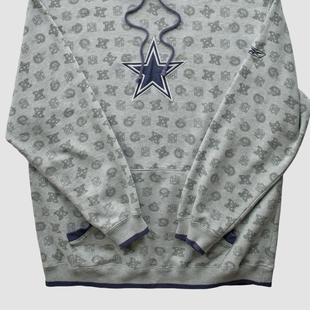 Denver Broncos Reebok 2010s Hooded Pullover Sweatshirt - Heather Gray Vintage on sale
