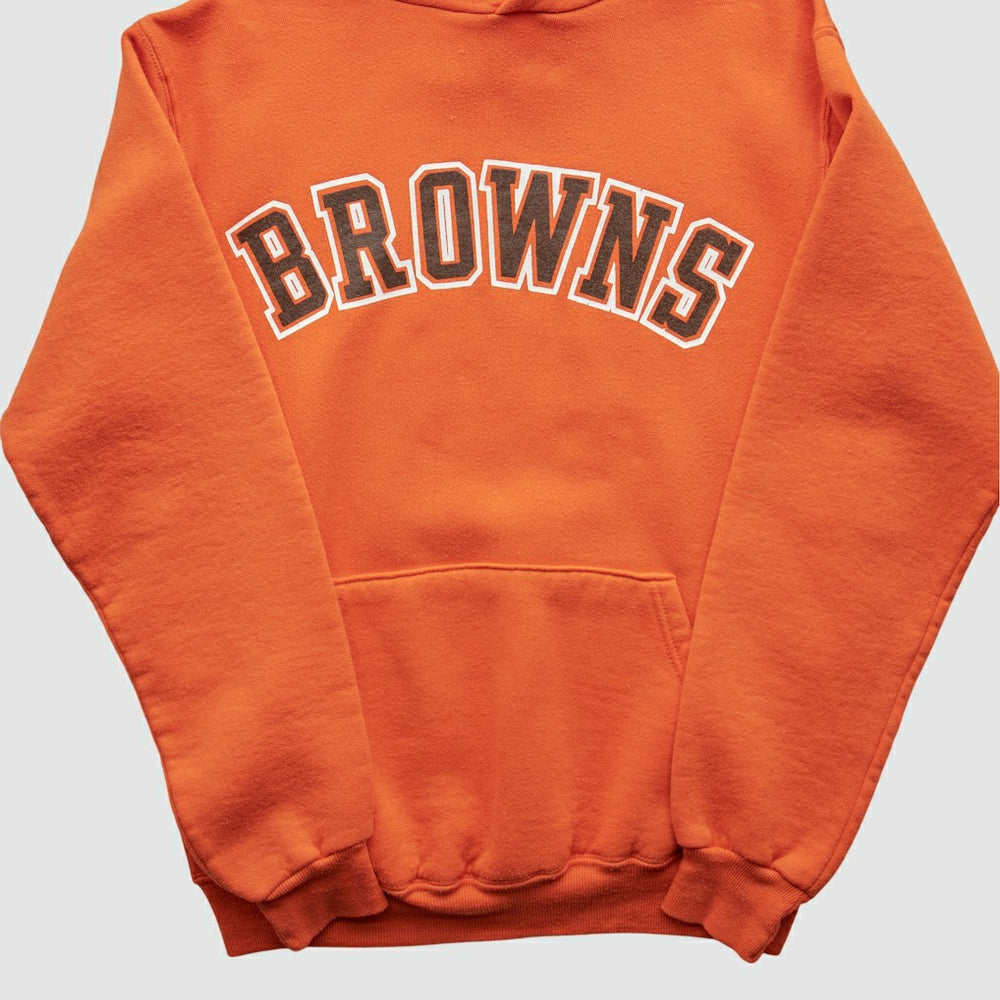 Cleveland Browns Russell 90s Hooded Pullover Sweatshirt - Orange Vintage sale
