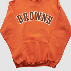 Cleveland Browns Russell 90s Hooded Pullover Sweatshirt - Orange Vintage sale