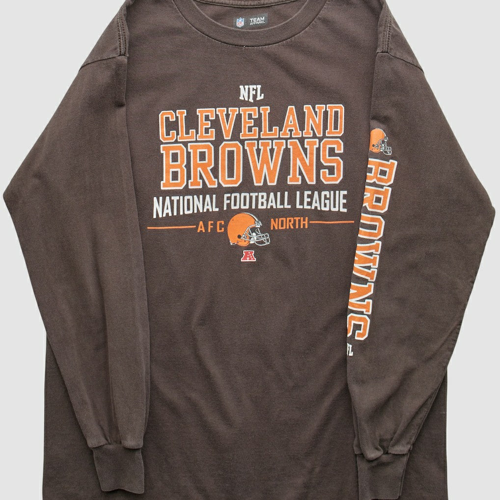 Cleveland Browns NFL 2010s Long Sleeve T-shirt - Brown Vintage on sale