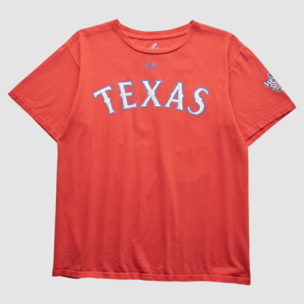 Texas Rangers Majestic 2010 T-shirt Red Vintage