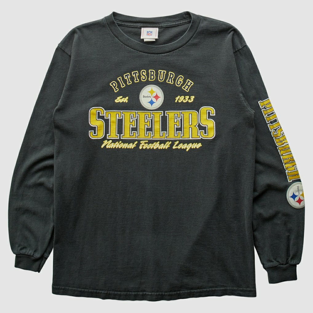 Pittsburgh Steelers NFL 2000s Long Sleeve T-shirt - Charcoal Vintage sale