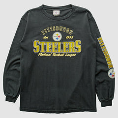 Pittsburgh Steelers NFL 2000s Long Sleeve T-shirt - Charcoal Vintage sale