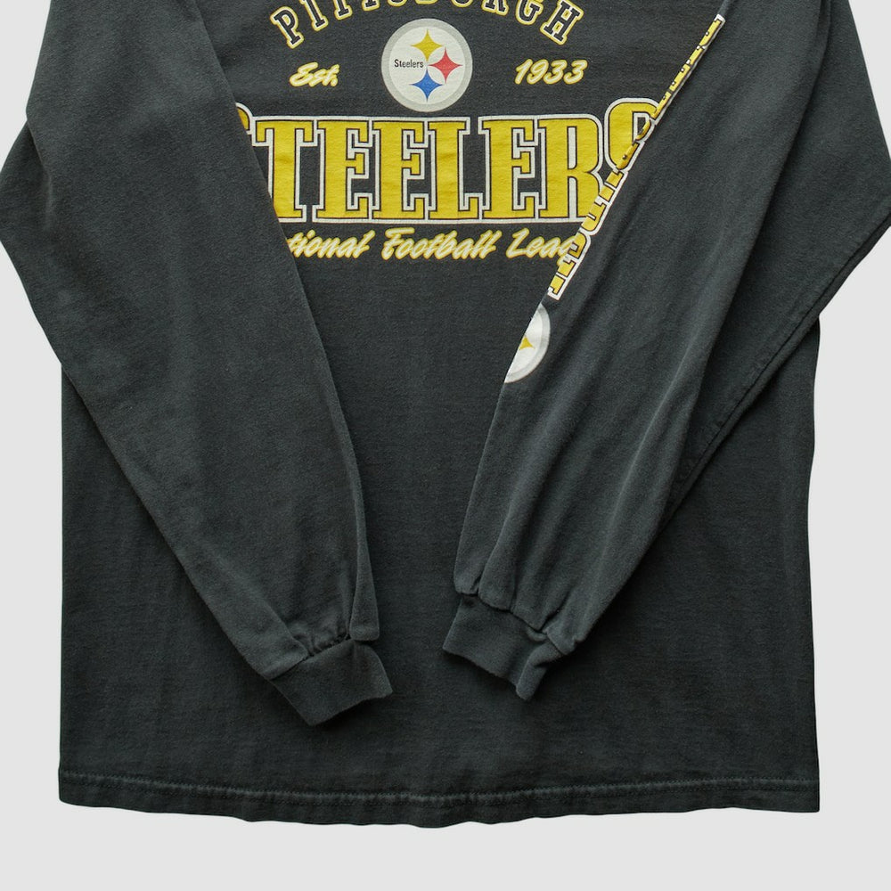 Pittsburgh Steelers NFL 2000s Long Sleeve T-shirt - Charcoal Vintage sale