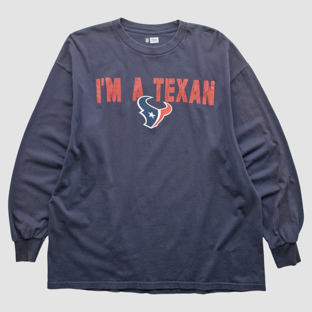 Houston Texans NFL 2010s Long Sleeve T-shirt - Navy Vintage for sale