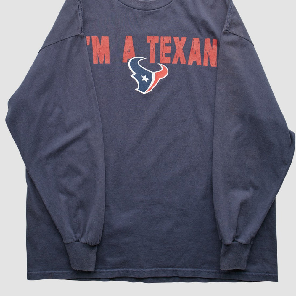 Houston Texans NFL 2010s Long Sleeve T-shirt - Navy Vintage for sale