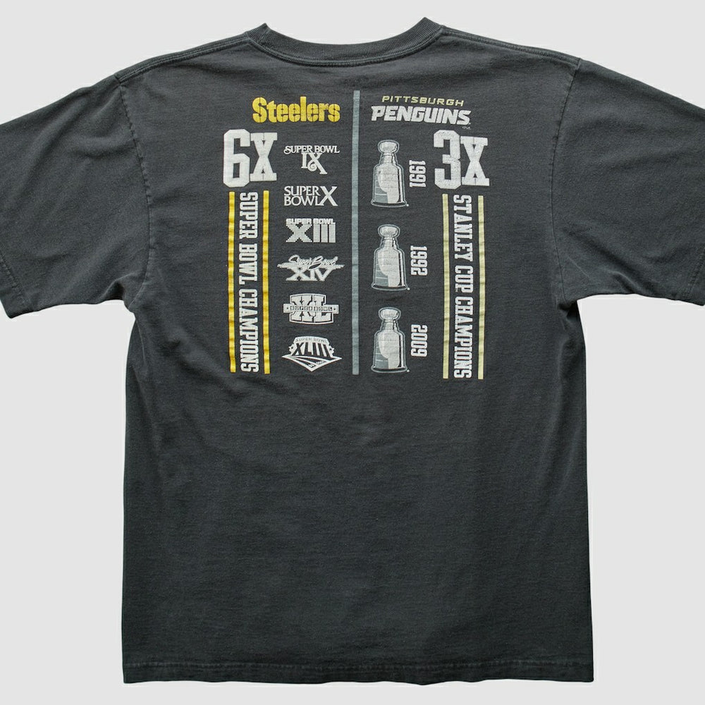 Pittsburgh Steelers Reebok 2009 T-shirt - Charcoal Vintage on sale