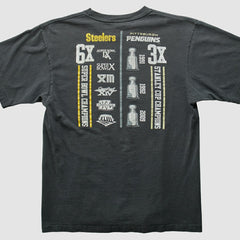 Pittsburgh Steelers Reebok 2009 T-shirt - Charcoal Vintage on sale