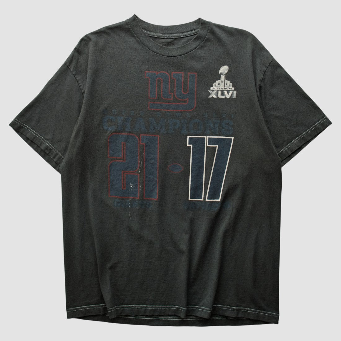 Superbowl XLVI 2012 T-shirt - Charcoal Vintage for sale