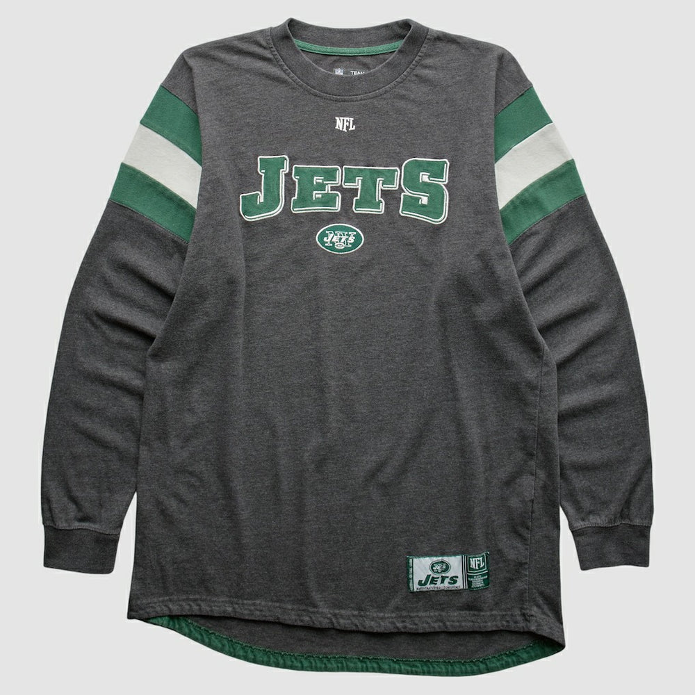 New York Jets NFL 2010s Long Sleeve T-shirt - Gray Vintage discount