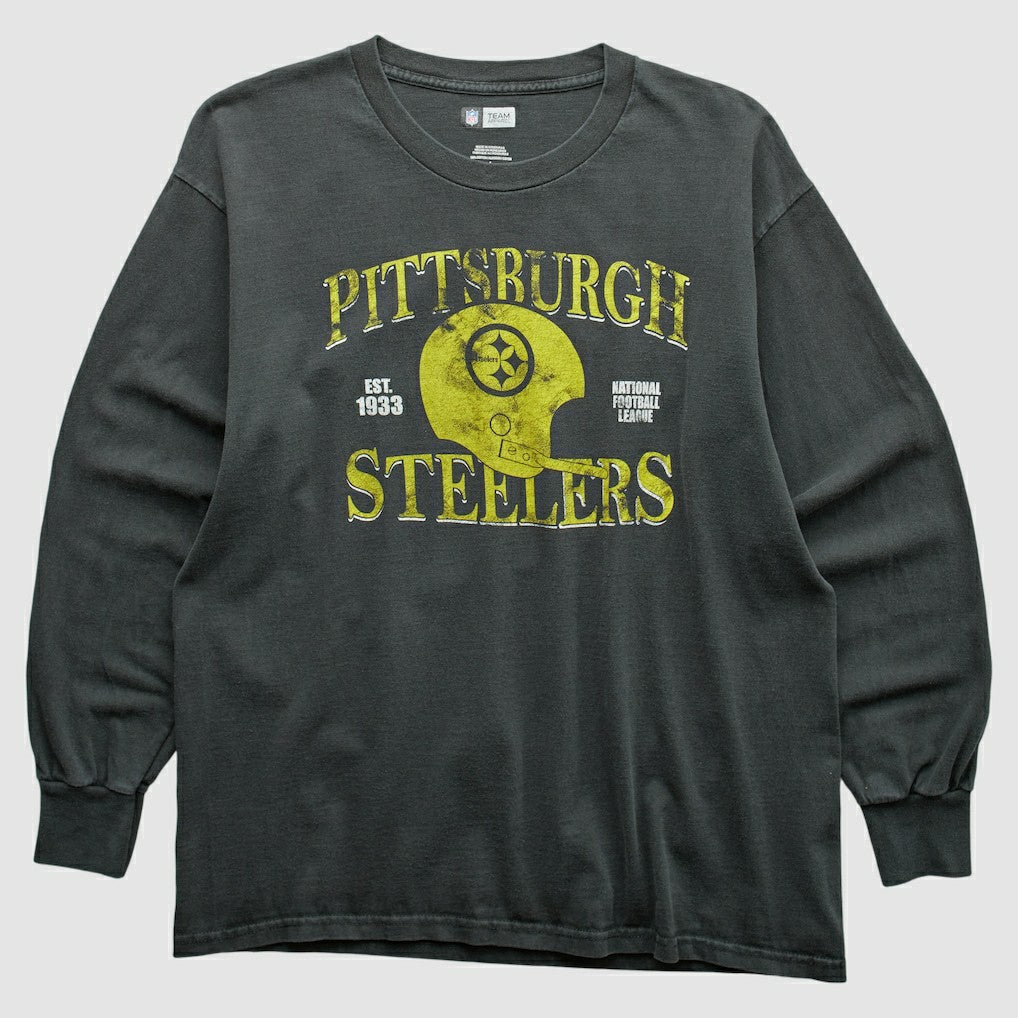 Pittsburgh Steelers NFL 2010s Long Sleeve T-shirt - Charcoal Vintage on sale