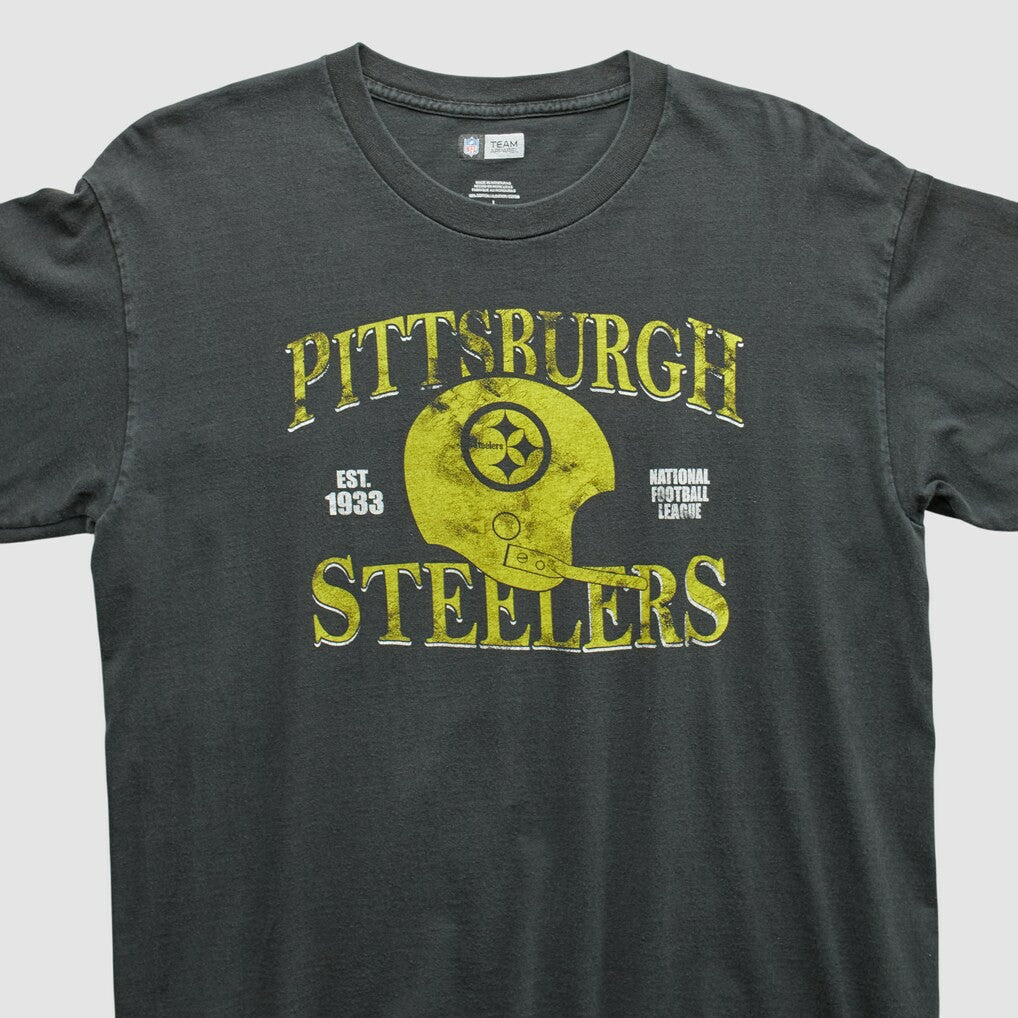 Pittsburgh Steelers NFL 2010s Long Sleeve T-shirt - Charcoal Vintage on sale