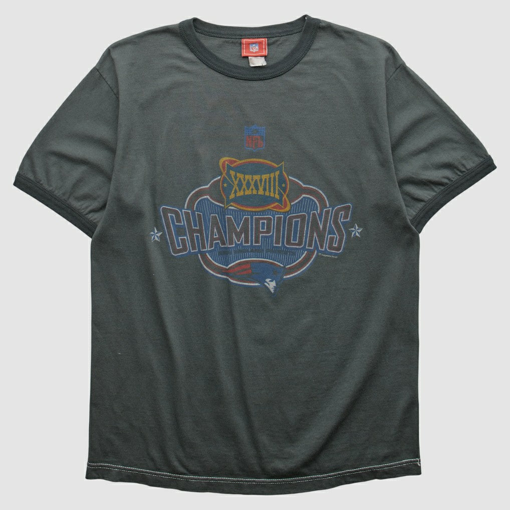 New England Patriots NFL 2004 T-shirt - Charcoal Vintage for sale