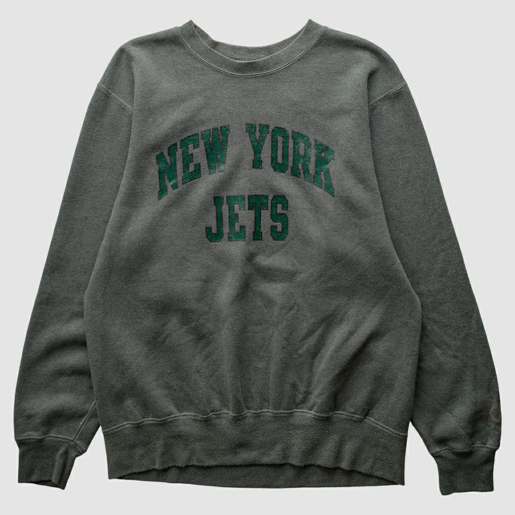 New York Jets Champion 2000s Pullover Sweatshirt - Charcoal Vintage on sale