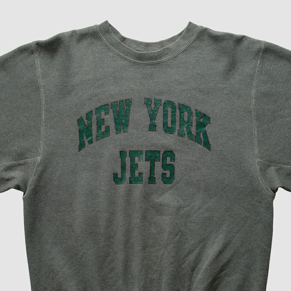 New York Jets Champion 2000s Pullover Sweatshirt - Charcoal Vintage on sale