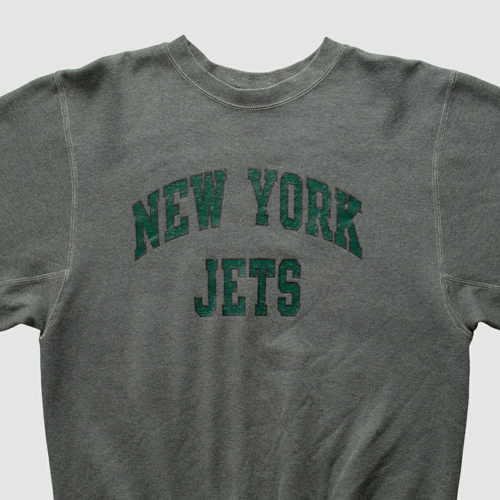 New York Jets Champion 2000s Pullover Sweatshirt - Charcoal Vintage on sale