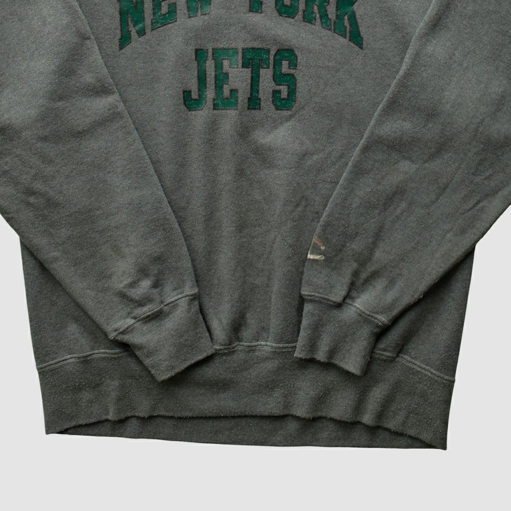 New York Jets Champion 2000s Pullover Sweatshirt - Charcoal Vintage on sale