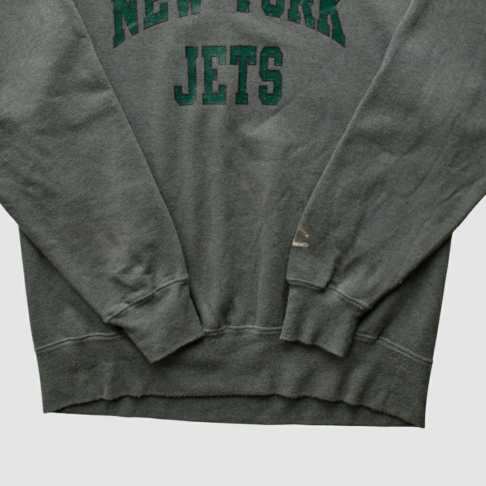 New York Jets Champion 2000s Pullover Sweatshirt - Charcoal Vintage on sale