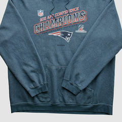 New England Patriots Reebok 2011 Hooded Pullover Sweatshirt - Blue Vintage discount