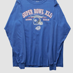 New York Giants Reebok 2008 Long Sleeve T-shirt - Blue Vintage outlet