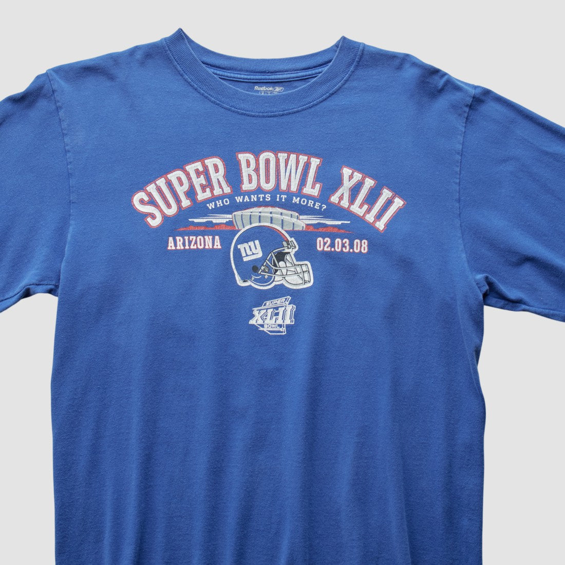 New York Giants Reebok 2008 Long Sleeve T-shirt - Blue Vintage outlet