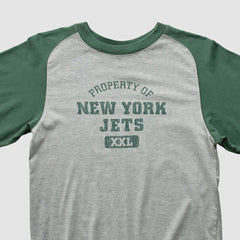 New York Jets Grid Iron 2000s Long Sleeve T-shirt - Gray Vintage cheap