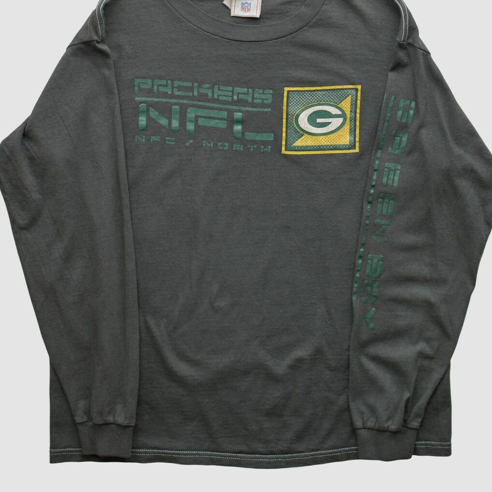 Green Bay Packers NFL 2000s Long Sleeve T-shirt - Charcoal Vintage sale