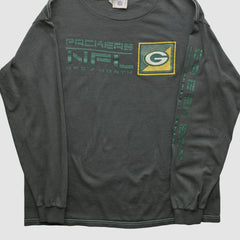 Green Bay Packers NFL 2000s Long Sleeve T-shirt - Charcoal Vintage sale