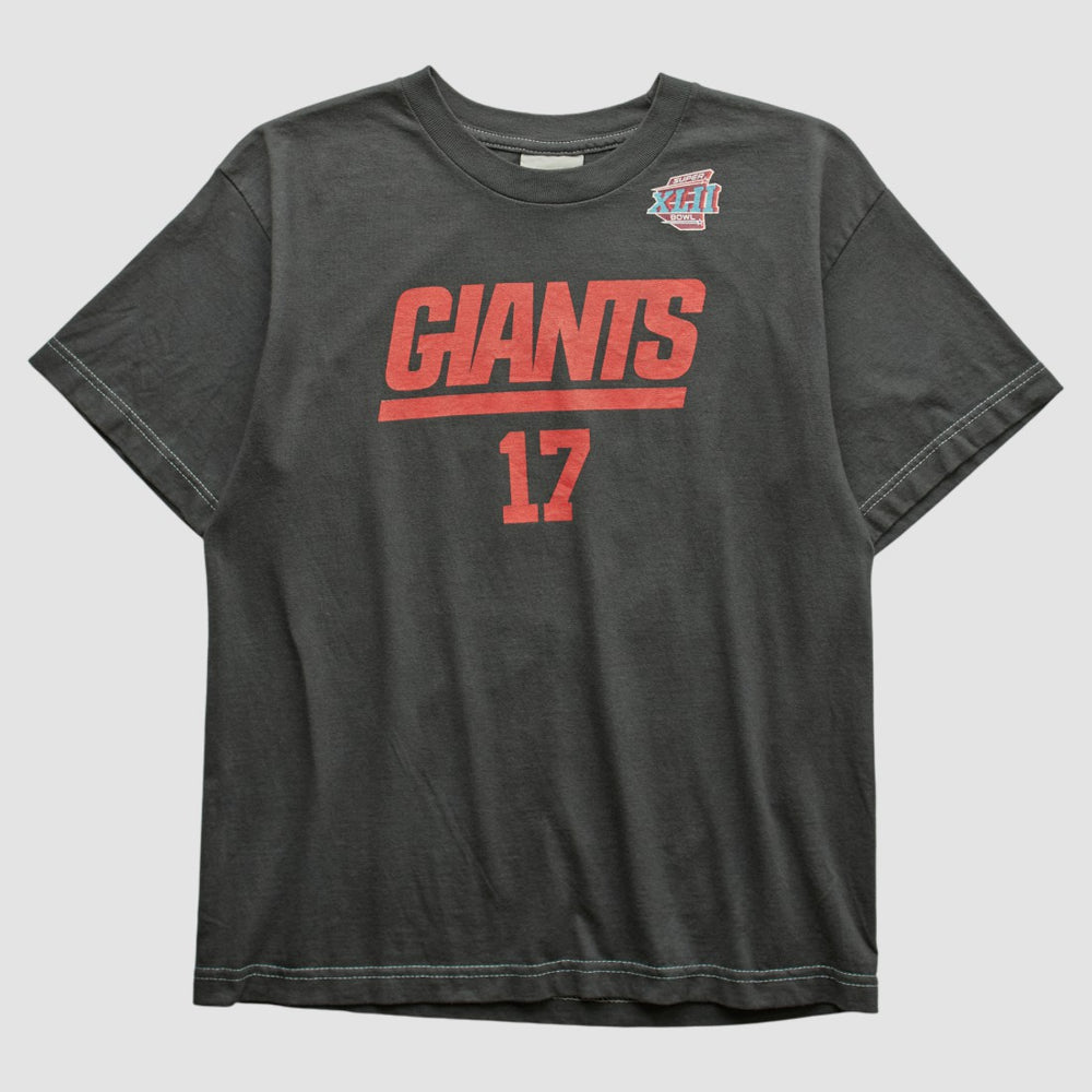 New York Giants 2008 T-shirt - Charcoal Vintage sale