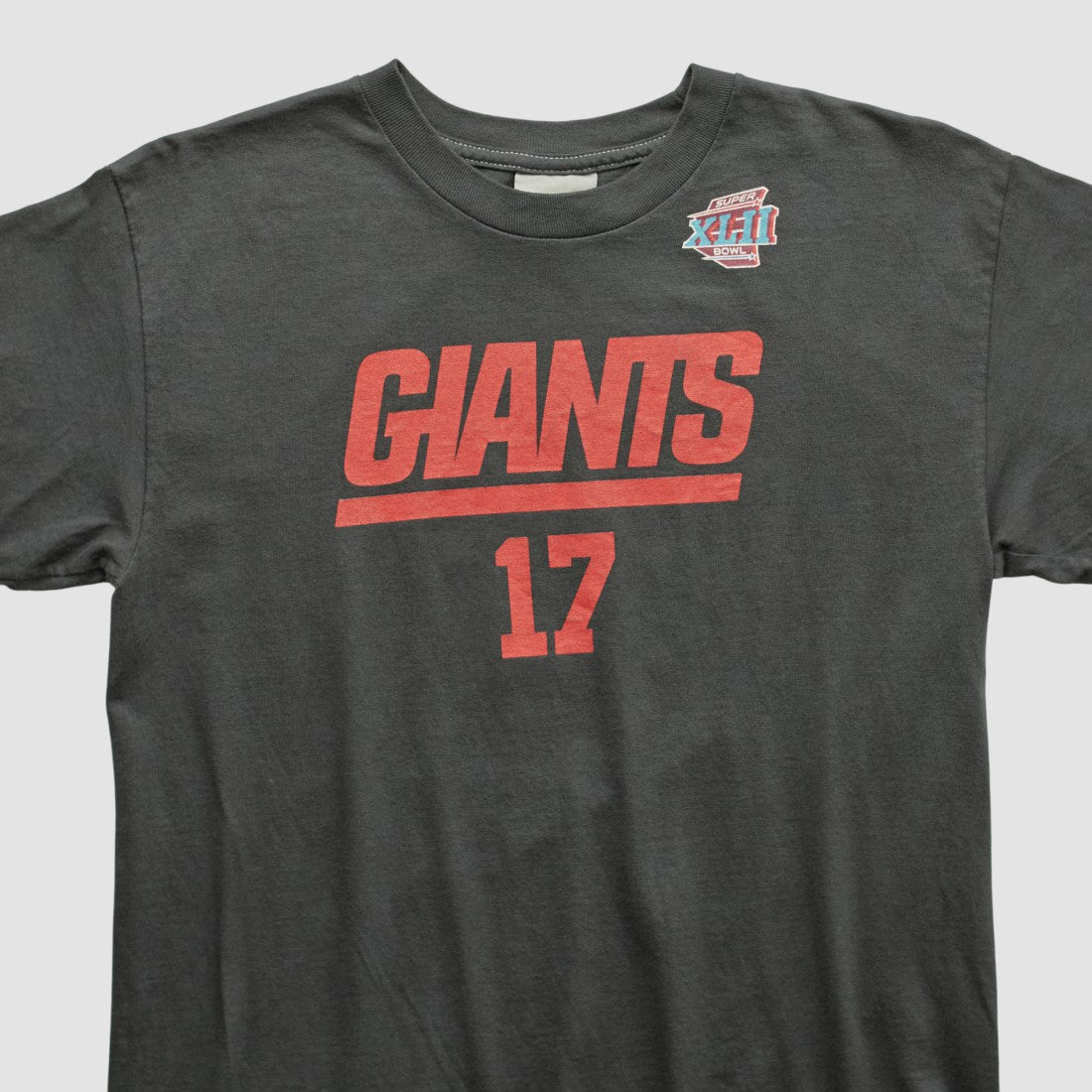 New York Giants 2008 T-shirt - Charcoal Vintage sale