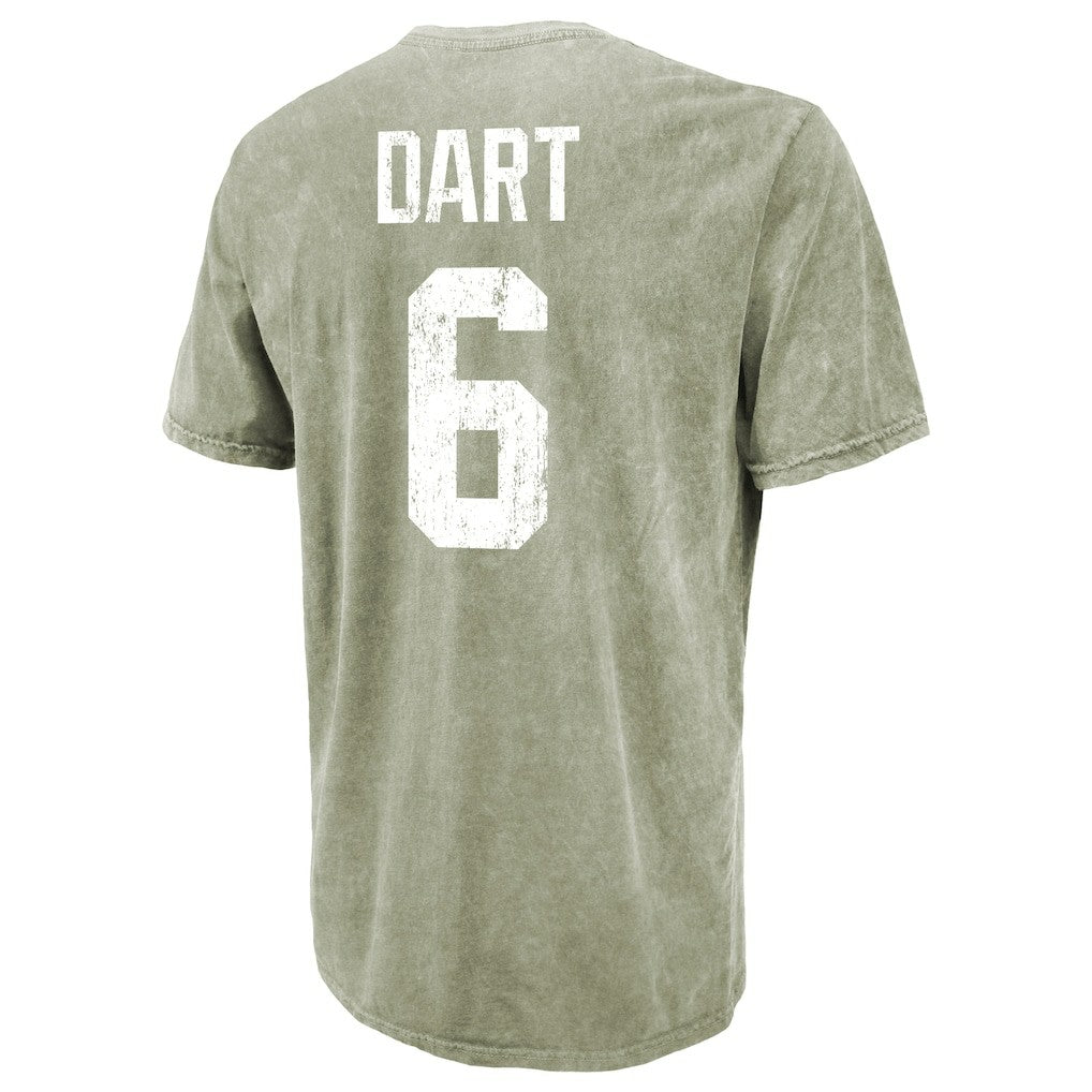 Jaxson Dart New York Giants Majestic Threads Mineral Wash Name & Number T-Shirt - Moss Green outlet