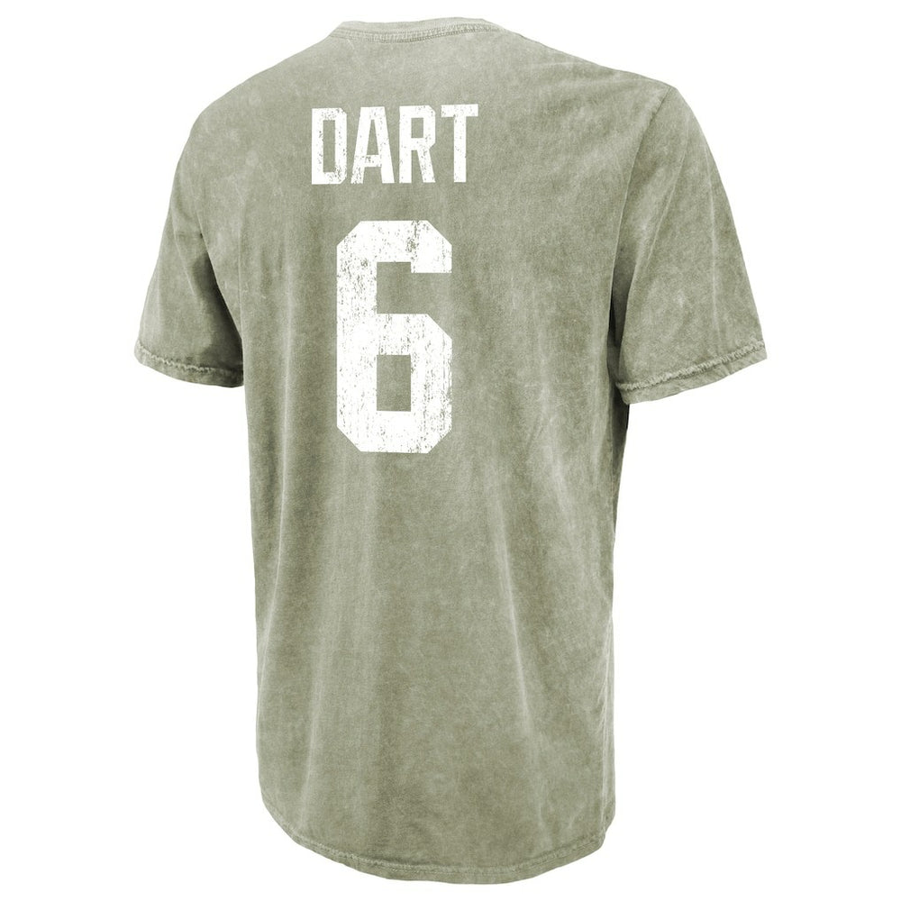 Jaxson Dart New York Giants Majestic Threads Mineral Wash Name & Number T-Shirt - Moss Green outlet