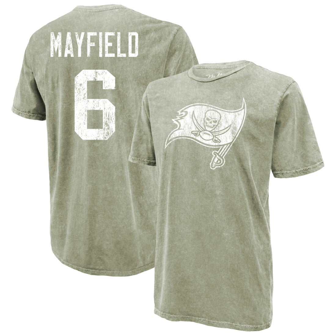 Baker Mayfield Tampa Bay Buccaneers Majestic Threads Mineral Wash Name & Number T-Shirt - Moss Green online