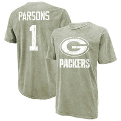 Micah Parsons Green Bay Packers Majestic Threads Mineral Wash Name & Number T-Shirt - Moss Green online